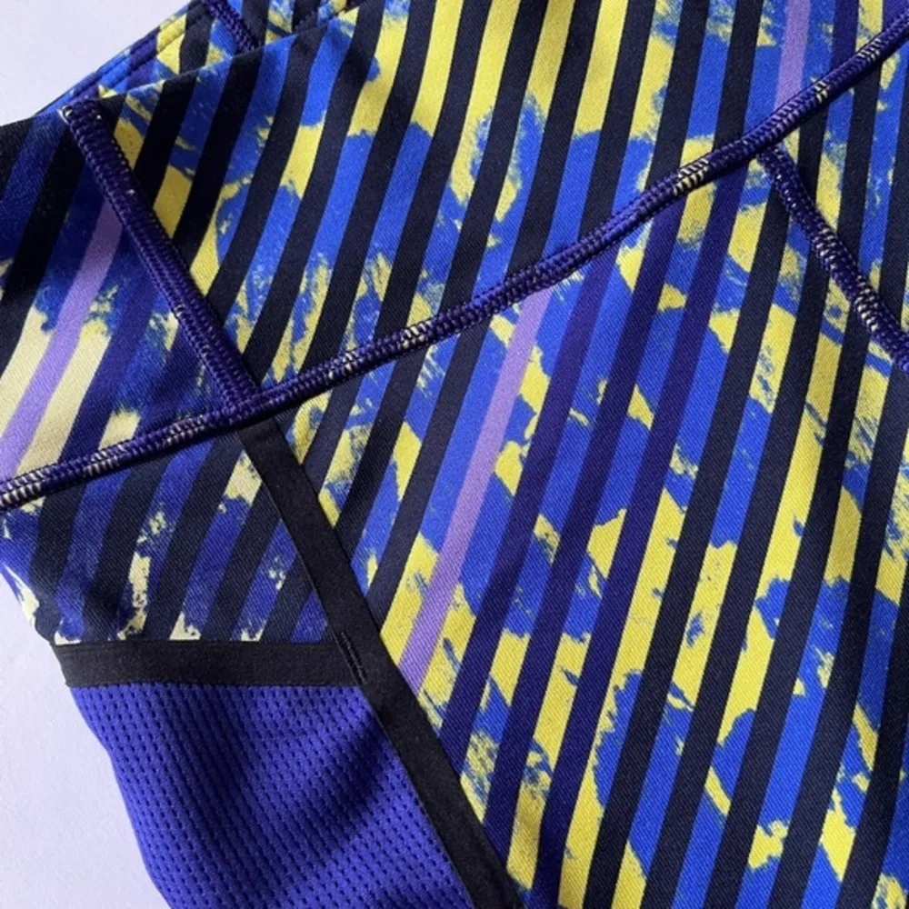 Athleta‎ Capri Crop Lightweight Blue Yellow Leggings Size S
